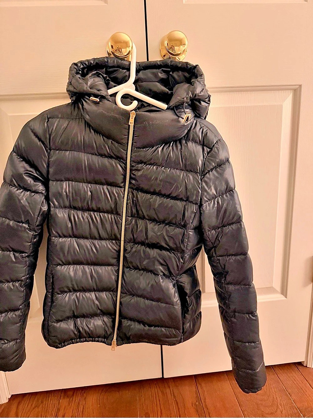 Herno GIADA Ultralight Down Bomber Jacket Navy Blue Puffer Jacket Size 42